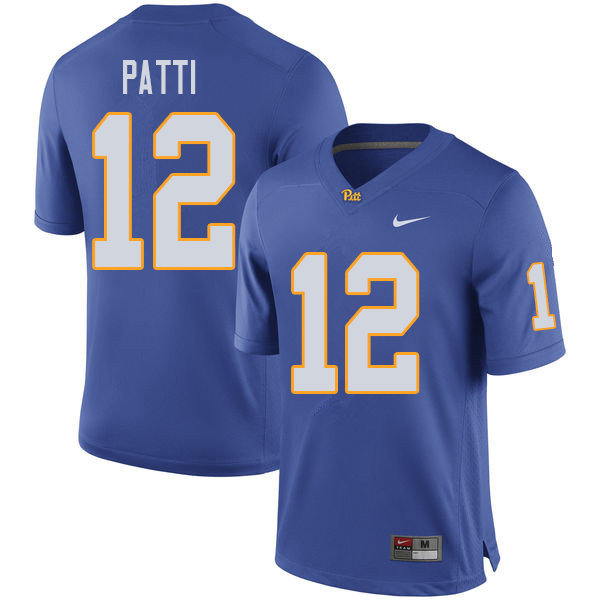 Men #12 Nick Patti Pittsburgh Panthers College Football Jerseys Sale-Royal